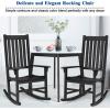 imageGiantex Rocking Chair Acacia Wood Frame Outdooramp Indoor for Garden Lawn Balcony Backyard and Patio Porch Rocker 1 BlackBlack
