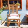 imageGiantex Rocking Chair Acacia Wood Frame Outdooramp Indoor for Garden Lawn Balcony Backyard and Patio Porch Rocker 1 BlackNatural