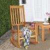 imageGiantex Rocking Chair Acacia Wood Frame Outdooramp Indoor for Garden Lawn Balcony Backyard and Patio Porch Rocker 1 BlackNatural