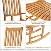 imageGiantex Rocking Chair Acacia Wood Frame Outdooramp Indoor for Garden Lawn Balcony Backyard and Patio Porch Rocker 1 BlackNatural