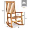 imageGiantex Rocking Chair Acacia Wood Frame Outdooramp Indoor for Garden Lawn Balcony Backyard and Patio Porch Rocker 1 BlackNatural