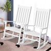 imageGiantex Rocking Chair Acacia Wood Frame Outdooramp Indoor for Garden Lawn Balcony Backyard and Patio Porch Rocker 1 BlackWhite