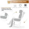 imageGiantex Rocking Chair Acacia Wood Frame Outdooramp Indoor for Garden Lawn Balcony Backyard and Patio Porch Rocker 1 BlackWhite