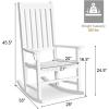 imageGiantex Rocking Chair Acacia Wood Frame Outdooramp Indoor for Garden Lawn Balcony Backyard and Patio Porch Rocker 1 BlackWhite