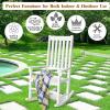 imageGiantex Rocking Chair Acacia Wood Frame Outdooramp Indoor for Garden Lawn Balcony Backyard and Patio Porch Rocker 1 BlackWhite