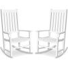 imageGiantex Rocking Chair Acacia Wood Frame Outdooramp Indoor for Garden Lawn Balcony Backyard and Patio Porch Rocker 1 BlackWhite