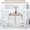 imageGiantex Rocking Chair Acacia Wood Frame Outdooramp Indoor for Garden Lawn Balcony Backyard and Patio Porch Rocker 1 BlackWhite