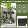 imageGiantex Rolling Raised Garden Bed w 7 Planter Boxes Storage Baskets Drainage Holes 4 Lockable Casters 3Tier Freestanding Elevated Planter for Strawberry Vegetable Flower Herb