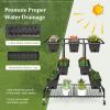 imageGiantex Rolling Raised Garden Bed w 7 Planter Boxes Storage Baskets Drainage Holes 4 Lockable Casters 3Tier Freestanding Elevated Planter for Strawberry Vegetable Flower Herb