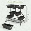 imageGiantex Rolling Raised Garden Bed w 7 Planter Boxes Storage Baskets Drainage Holes 4 Lockable Casters 3Tier Freestanding Elevated Planter for Strawberry Vegetable Flower Herb