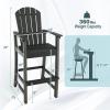 imageGiantex Set of 2 HDPE Outdoor Bar Stools All Weather Tall Adirondack Chair with Armrest Footrest Load 360Lbs Counter Height Bar Stool for Patio Garden Yard Indoor Or Outdoor Use TurquoiseBlack