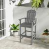 imageGiantex Set of 2 HDPE Outdoor Bar Stools All Weather Tall Adirondack Chair with Armrest Footrest Load 360Lbs Counter Height Bar Stool for Patio Garden Yard Indoor Or Outdoor Use TurquoiseGrey
