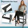 imageGiantex Set of 2 HDPE Outdoor Bar Stools All Weather Tall Adirondack Chair with Armrest Footrest Load 360Lbs Counter Height Bar Stool for Patio Garden Yard Indoor Or Outdoor Use TurquoiseBlack