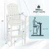 imageGiantex Set of 2 HDPE Outdoor Bar Stools All Weather Tall Adirondack Chair with Armrest Footrest Load 360Lbs Counter Height Bar Stool for Patio Garden Yard Indoor Or Outdoor Use TurquoiseWhite