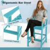 imageGiantex Set of 2 HDPE Outdoor Bar Stools All Weather Tall Adirondack Chair with Armrest Footrest Load 360Lbs Counter Height Bar Stool for Patio Garden Yard Indoor Or Outdoor Use TurquoiseTurquoise