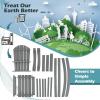imageGiantex Set of 2 HDPE Outdoor Bar Stools All Weather Tall Adirondack Chair with Armrest Footrest Load 360Lbs Counter Height Bar Stool for Patio Garden Yard Indoor Or Outdoor Use TurquoiseGrey