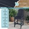 imageGiantex Set of 2 HDPE Outdoor Bar Stools All Weather Tall Adirondack Chair with Armrest Footrest Load 360Lbs Counter Height Bar Stool for Patio Garden Yard Indoor Or Outdoor Use TurquoiseNavy