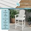imageGiantex Set of 2 HDPE Outdoor Bar Stools All Weather Tall Adirondack Chair with Armrest Footrest Load 360Lbs Counter Height Bar Stool for Patio Garden Yard Indoor Or Outdoor Use TurquoiseWhite