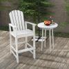imageGiantex Set of 2 HDPE Outdoor Bar Stools All Weather Tall Adirondack Chair with Armrest Footrest Load 360Lbs Counter Height Bar Stool for Patio Garden Yard Indoor Or Outdoor Use TurquoiseWhite