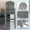 imageGiantex Set of 2 HDPE Outdoor Bar Stools All Weather Tall Adirondack Chair with Armrest Footrest Load 360Lbs Counter Height Bar Stool for Patio Garden Yard Indoor Or Outdoor Use TurquoiseGrey
