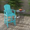 imageGiantex Set of 2 HDPE Outdoor Bar Stools All Weather Tall Adirondack Chair with Armrest Footrest Load 360Lbs Counter Height Bar Stool for Patio Garden Yard Indoor Or Outdoor Use TurquoiseTurquoise