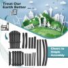 imageGiantex Set of 2 HDPE Outdoor Bar Stools All Weather Tall Adirondack Chair with Armrest Footrest Load 360Lbs Counter Height Bar Stool for Patio Garden Yard Indoor Or Outdoor Use TurquoiseBlack