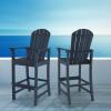 imageGiantex Set of 2 HDPE Outdoor Bar Stools All Weather Tall Adirondack Chair with Armrest Footrest Load 360Lbs Counter Height Bar Stool for Patio Garden Yard Indoor Or Outdoor Use TurquoiseNavy
