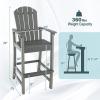 imageGiantex Set of 2 HDPE Outdoor Bar Stools All Weather Tall Adirondack Chair with Armrest Footrest Load 360Lbs Counter Height Bar Stool for Patio Garden Yard Indoor Or Outdoor Use TurquoiseGrey