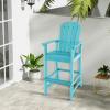 imageGiantex Set of 2 HDPE Outdoor Bar Stools All Weather Tall Adirondack Chair with Armrest Footrest Load 360Lbs Counter Height Bar Stool for Patio Garden Yard Indoor Or Outdoor Use TurquoiseTurquoise