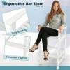 imageGiantex Set of 2 HDPE Outdoor Bar Stools All Weather Tall Adirondack Chair with Armrest Footrest Load 360Lbs Counter Height Bar Stool for Patio Garden Yard Indoor Or Outdoor Use TurquoiseWhite