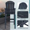 imageGiantex Set of 2 HDPE Outdoor Bar Stools All Weather Tall Adirondack Chair with Armrest Footrest Load 360Lbs Counter Height Bar Stool for Patio Garden Yard Indoor Or Outdoor Use TurquoiseNavy