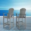 imageGiantex Set of 2 HDPE Outdoor Bar Stools All Weather Tall Adirondack Chair with Armrest Footrest Load 360Lbs Counter Height Bar Stool for Patio Garden Yard Indoor Or Outdoor Use TurquoiseGrey