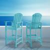 imageGiantex Set of 2 HDPE Outdoor Bar Stools All Weather Tall Adirondack Chair with Armrest Footrest Load 360Lbs Counter Height Bar Stool for Patio Garden Yard Indoor Or Outdoor Use TurquoiseTurquoise