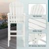 imageGiantex Set of 2 HDPE Outdoor Bar Stools All Weather Tall Adirondack Chair with Armrest Footrest Load 360Lbs Counter Height Bar Stool for Patio Garden Yard Indoor Or Outdoor Use TurquoiseWhite