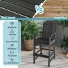 imageGiantex Set of 2 HDPE Outdoor Bar Stools All Weather Tall Adirondack Chair with Armrest Footrest Load 360Lbs Counter Height Bar Stool for Patio Garden Yard Indoor Or Outdoor Use TurquoiseBlack