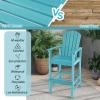 imageGiantex Set of 2 HDPE Outdoor Bar Stools All Weather Tall Adirondack Chair with Armrest Footrest Load 360Lbs Counter Height Bar Stool for Patio Garden Yard Indoor Or Outdoor Use TurquoiseTurquoise