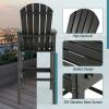 imageGiantex Set of 2 HDPE Outdoor Bar Stools All Weather Tall Adirondack Chair with Armrest Footrest Load 360Lbs Counter Height Bar Stool for Patio Garden Yard Indoor Or Outdoor Use TurquoiseBlack