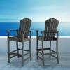 imageGiantex Set of 2 HDPE Outdoor Bar Stools All Weather Tall Adirondack Chair with Armrest Footrest Load 360Lbs Counter Height Bar Stool for Patio Garden Yard Indoor Or Outdoor Use TurquoiseBlack