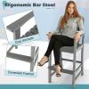 imageGiantex Set of 2 HDPE Outdoor Bar Stools All Weather Tall Adirondack Chair with Armrest Footrest Load 360Lbs Counter Height Bar Stool for Patio Garden Yard Indoor Or Outdoor Use TurquoiseGrey