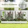 imageGiantex Set of 2 Raised Garden Bed with Trellis 59 SelfWatering Planter Box with Water Level Indicator amp Removable Space Dividers High Trellis for Climbing Vine Plant Hanging Indoor Outdoor UseGreyish White