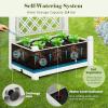 imageGiantex Set of 2 Raised Garden Bed with Trellis 59 SelfWatering Planter Box with Water Level Indicator amp Removable Space Dividers High Trellis for Climbing Vine Plant Hanging Indoor Outdoor UseGreyish White