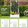 imageGiantex Set of 2 Raised Garden Bed with Trellis 59 SelfWatering Planter Box with Water Level Indicator amp Removable Space Dividers High Trellis for Climbing Vine Plant Hanging Indoor Outdoor UseGreyish White