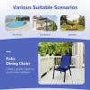 imageGiantex Set of 4 Patio Chairs Stackable Outdoor Dining Chairs 330 LBS Capacity All Weather Resistant Heavy Duty Rustproof Metal Armchairs Lawn Chairs for Front Porch Yard Pool GardenBlue