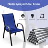 imageGiantex Set of 4 Patio Chairs Stackable Outdoor Dining Chairs 330 LBS Capacity All Weather Resistant Heavy Duty Rustproof Metal Armchairs Lawn Chairs for Front Porch Yard Pool GardenBlue