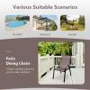 imageGiantex Set of 4 Patio Chairs Stackable Outdoor Dining Chairs 330 LBS Capacity All Weather Resistant Heavy Duty Rustproof Metal Armchairs Lawn Chairs for Front Porch Yard Pool GardenBrown