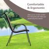 imageGiantex Set of 4 Patio Chairs Stackable Outdoor Dining Chairs 330 LBS Capacity All Weather Resistant Heavy Duty Rustproof Metal Armchairs Lawn Chairs for Front Porch Yard Pool GardenBrown