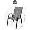 imageGiantex Set of 4 Patio Chairs Stackable Outdoor Dining Chairs 330 LBS Capacity All Weather Resistant Heavy Duty Rustproof Metal Armchairs Lawn Chairs for Front Porch Yard Pool GardenGrey