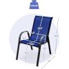 imageGiantex Set of 4 Patio Chairs Stackable Outdoor Dining Chairs 330 LBS Capacity All Weather Resistant Heavy Duty Rustproof Metal Armchairs Lawn Chairs for Front Porch Yard Pool GardenBlue