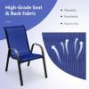 imageGiantex Set of 4 Patio Chairs Stackable Outdoor Dining Chairs 330 LBS Capacity All Weather Resistant Heavy Duty Rustproof Metal Armchairs Lawn Chairs for Front Porch Yard Pool GardenBlue