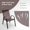 imageGiantex Set of 4 Patio Chairs Stackable Outdoor Dining Chairs 330 LBS Capacity All Weather Resistant Heavy Duty Rustproof Metal Armchairs Lawn Chairs for Front Porch Yard Pool GardenBrown